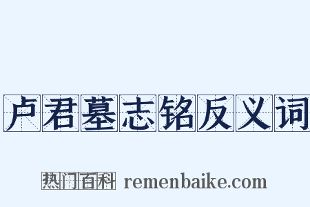 卢君墓志铭反义词是什么意思的图片